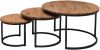 Brix Salontafel 'Jerrel' Set van 3 stuks, Mangohout en staal, kleur Metaal online kopen