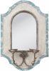 Clayre & Eef Spiegel 48x70 cm Wit Blauw Hout Ovaal Grote Spiegel online kopen