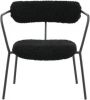 Hioshop Fluffy fauteuil teddy stof zwart. online kopen