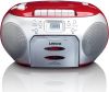 Lenco Portable Fm Radio Cd Cassettespeler Scd 420rd Rood zilver online kopen