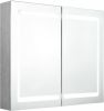 VidaXL Badkamerkast met spiegel en LED 80x12x68 cm betongrijs online kopen