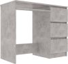 VidaXL Bureau 90x45x76 cm spaanplaat betongrijs online kopen