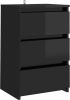 VidaXL Nachtkastje 40x35x62, 5 cm spaanplaat hoogglans zwart online kopen