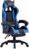 VidaXL Racestoel met voetensteun kunstleer blauw en zwart online kopen