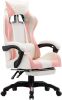 VidaXL Racestoel met voetensteun kunstleer roze en wit online kopen
