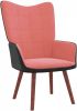 VidaXL Relaxstoel fluweel en PVC roze online kopen