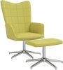 VidaXL Relaxstoel met voetenbank stof groen online kopen