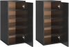 VidaXL Schoenenkasten 2 st 32x35x70 cm spaanplaat hoogglans zwart online kopen