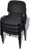VidaXL Stapelbare bureaustoelen 4 stuks stof zwart online kopen