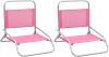 VidaXL Strandstoelen 2 st inklapbaar stof roze online kopen