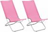 VidaXL Strandstoelen 2 st inklapbaar stof roze online kopen
