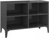 VidaXL Tv meubel met metalen poten 69, 5x30x50 cm hoogglans grijs online kopen