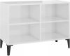VidaXL Tv meubel met metalen poten 69, 5x30x50 cm hoogglans wit online kopen