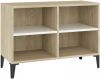 VidaXL Tv meubel met metalen poten 69, 5x30x50 cm wit sonoma eikenkleur online kopen