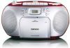 Lenco Portable Fm Radio Cd Cassettespeler Scd 420rd Rood zilver online kopen