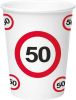 Folat 8x Stuks Drinkbekers Van Papier In 50 Jaar Verjaardag Thema 350 Ml Feestbekertjes online kopen