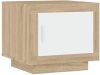 VIDAXL Salontafel 51x50x45 cm bewerkt hout wit en sonoma eikenkleurig online kopen