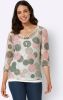 Kanten shirt in rozenkwarts/kaki bedrukt van heine online kopen