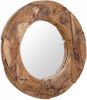 VidaXL Decoratieve spiegel rond 80 cm teakhout online kopen