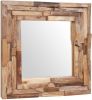 VidaXL Decoratieve spiegel vierkant 60x60 cm teakhout online kopen