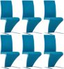VidaXL Eetkamerstoelen met zigzag vorm 6 st kunstleer blauw online kopen