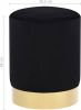 VIDAXL Kruk fluweel zwart en goudkleurig online kopen