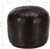 VidaXL Poef 40x35 cm echt geitenleer zwart online kopen