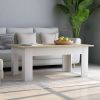 VidaXL Salontafel 100x60x42 cm bewerkt hout wit en sonoma eikenkleurig online kopen