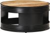 VidaXL Salontafel 68x68x36 cm massief ruw mangohout zwart online kopen