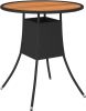 VIDAXL Tuintafel &#xD8, 70 cm poly rattan en massief acaciahout zwart online kopen