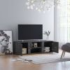 VidaXL Tv meubel 120x34x37 Cm Bewerkt Hout Hoogglans Grijs online kopen
