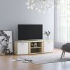 VidaXL Tv meubel 120x34x37 Cm Bewerkt Hout Wit En Sonoma Eikenkleurig online kopen