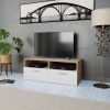 VidaXL Tv meubel 95x35x36 cm spaanplaat eikenkleurig en wit online kopen