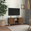 VidaXL Tv meubel met houten poten 103, 5x35x50 cm bruineikenkleurig online kopen