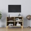 VidaXL Tv meubel met houten poten 69, 5x30x50 cm sonoma eikenkleurig online kopen