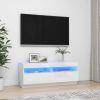 VidaXL Tv meubel met LED verlichting 100x35x40 cm hoogglans wit online kopen