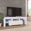 VidaXL Tv meubel met LED verlichting 130x35x45 cm hoogglans wit online kopen