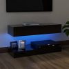 VidaXL Tv meubel Met Led verlichting 90x35 Cm Hoogglans Zwart online kopen