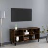 VidaXL Tv meubel met metalen poten 103, 5x30x50 cm gerookt eikenkleurig online kopen