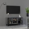 VidaXL Tv meubel met metalen poten 103, 5x30x50 cm hoogglans grijs online kopen
