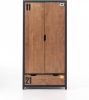 Vipack 2 deurs kledingkast Alex bruin/zwart 200x100x55 cm Leen Bakker online kopen