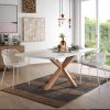 Kave Home Eettafel 'Argo' Eiken/Wit, 200 x 100cm online kopen