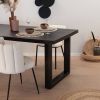 Livingfurn Moderne Eetkamertafel Kala U poten Eettafel Van Mango Hout Gecoat Staal 180 Cm online kopen