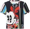 Desigual Mickey Mouse top met all over print zwart/wit/rood/roze/groen/geel online kopen
