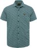 PME Legend Donkerblauwe Casual Overhemd Short Sleeve Shirt Print On Pique Jersey online kopen