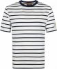 Scotch & Soda Blauw/wit Gestreepte T shirt Striped Jersey Crewneck T shirt With Badge In Organic Cotton online kopen