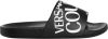Versace Jeans Couture Rubberen schuif sandalen met logo , Zwart, Heren online kopen