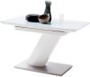 MCA furniture Eettafel Galina Bootvorm in wit met synchroon uittreksysteem voorgemonteerd, veiligheidsglas online kopen