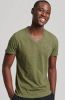 Superdry T shirts Organic Cotton Essential Logo V Neck T Shirt Donkergroen online kopen