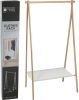 H&S Collection Kledingrek Met Plank Bamboe Lichtbruin/wit 86 X 57 X 155 Cm Kledingrekken online kopen